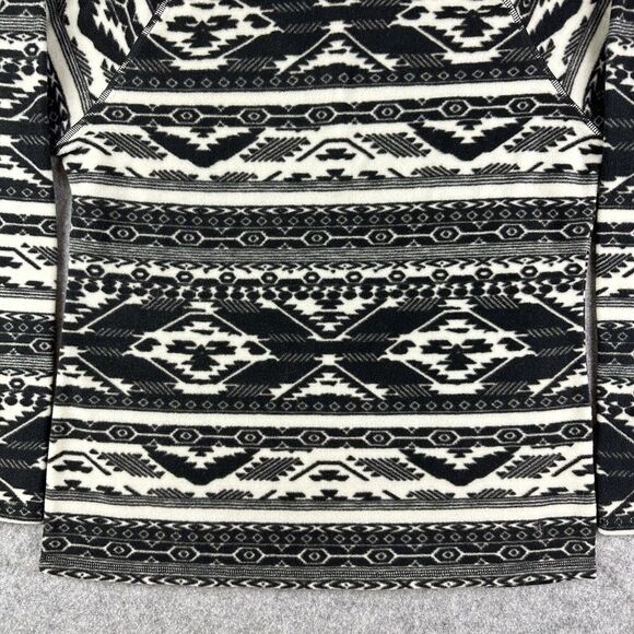 Eddie Bauer Fleece Pullover Sweater Top Womens M Black Western Aztec 1/4 Zip - Picture 8 of 13